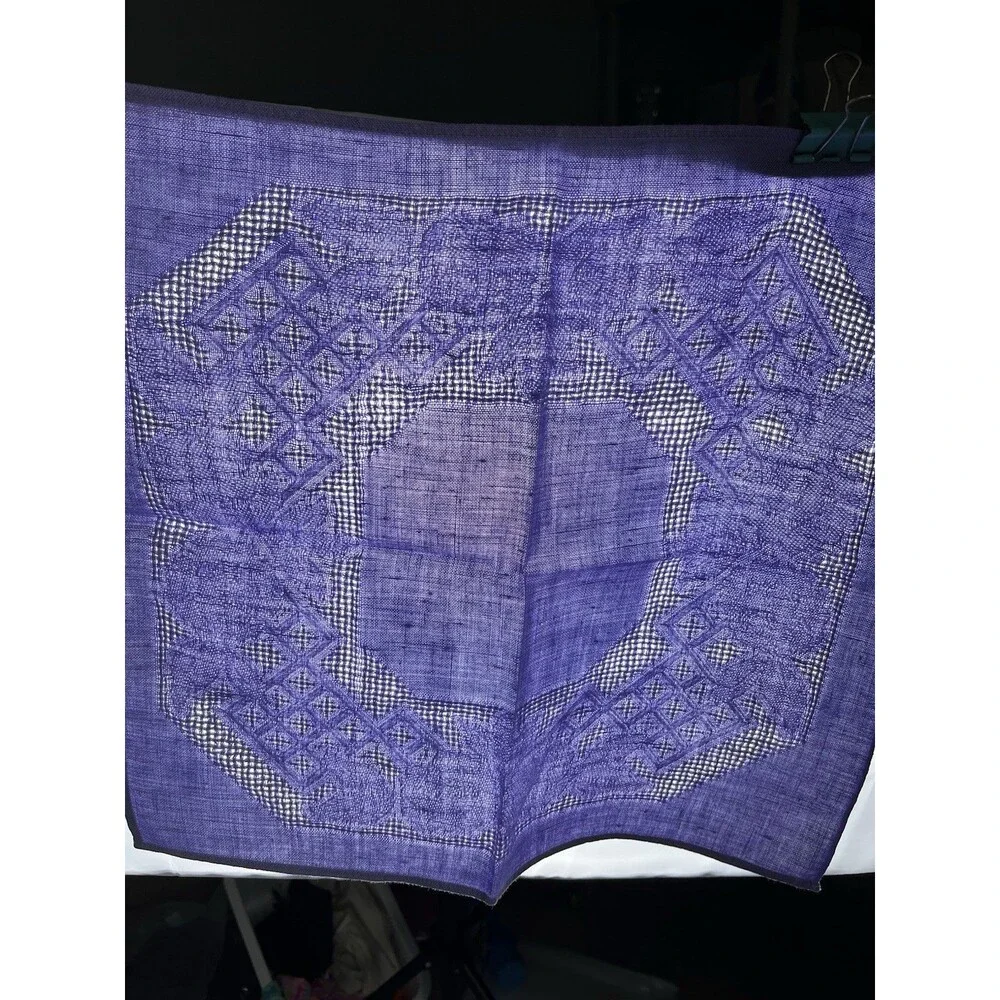11 VTG Lavender Linen Napkin Elaborate Cutwork Drawn Thread Work Lace Cottagecor